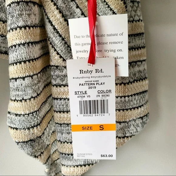 Ruby Rd. Striped Cardigan - Picture 3 of 5